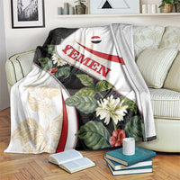 Yemen Blanket with Mocha Coffee Plant Design and National Flag Accents