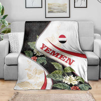 Yemen Blanket with Mocha Coffee Plant Design and National Flag Accents