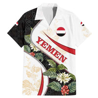 Yemen Family Matching Mermaid Dress and Hawaiian Shirt with Mocha Coffee Plant Design and National Flag Accents