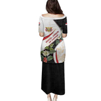 Yemen Family Matching Puletasi and Hawaiian Shirt with Mocha Coffee Plant Design and National Flag Accents