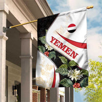 Yemen Garden Flag with Mocha Coffee Plant Design and National Flag Accents