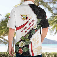 Yemen Hawaiian Shirt with Mocha Coffee Plant Design and National Flag Accents