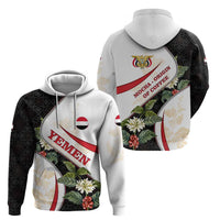 Yemen Hoodie with Mocha Coffee Plant Design and National Flag Accents