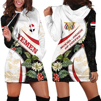 Yemen Hoodie Dress with Mocha Coffee Plant Design and National Flag Accents