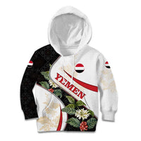 Yemen Kid Hoodie with Mocha Coffee Plant Design and National Flag Accents