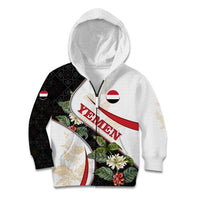 Yemen Kid Hoodie with Mocha Coffee Plant Design and National Flag Accents