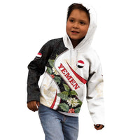 Yemen Kid Hoodie with Mocha Coffee Plant Design and National Flag Accents