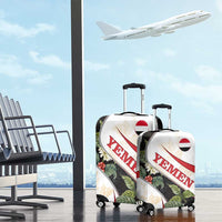 Yemen Luggage Cover with Mocha Coffee Plant Design and National Flag Accents