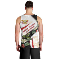 Yemen Men Tank Top with Mocha Coffee Plant Design and National Flag Accents