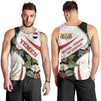 Yemen Men Tank Top with Mocha Coffee Plant Design and National Flag Accents