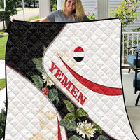 Yemen Quilt with Mocha Coffee Plant Design and National Flag Accents