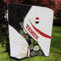 Yemen Quilt with Mocha Coffee Plant Design and National Flag Accents