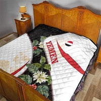 Yemen Quilt with Mocha Coffee Plant Design and National Flag Accents