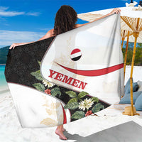 Yemen Sarong with Mocha Coffee Plant Design and National Flag Accents