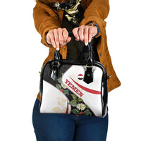 Yemen Shoulder Handbag with Mocha Coffee Plant Design and National Flag Accents