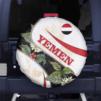 Yemen Spare Tire Cover with Mocha Coffee Plant Design and National Flag Accents