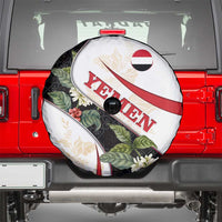 Yemen Spare Tire Cover with Mocha Coffee Plant Design and National Flag Accents
