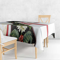 Yemen Tablecloth with Mocha Coffee Plant Design and National Flag Accents