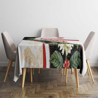 Yemen Tablecloth with Mocha Coffee Plant Design and National Flag Accents