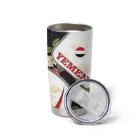 Yemen Tumbler Cup with Mocha Coffee Plant Design and National Flag Accents