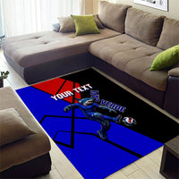 Personalized Cape Verde Soccer Shark Mascot Area Rug Blue Sharks Football Player Dynamic Graphic