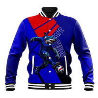 Personalized Cape Verde Soccer Shark Mascot Baseball Jacket Blue Sharks Football Player Dynamic Graphic