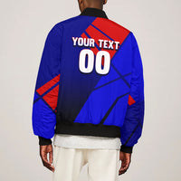 Personalized Cape Verde Soccer Shark Mascot Bomber Jacket Blue Sharks Football Player Dynamic Graphic
