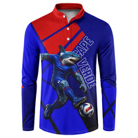 Personalized Cape Verde Soccer Shark Mascot Button Sweatshirt Blue Sharks Football Player Dynamic Graphic