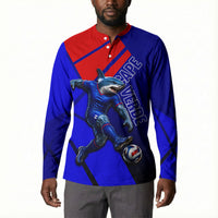 Personalized Cape Verde Soccer Shark Mascot Button Sweatshirt Blue Sharks Football Player Dynamic Graphic