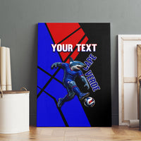 Personalized Cape Verde Soccer Shark Mascot Canvas Wall Art Blue Sharks Football Player Dynamic Graphic