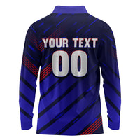 Personalized Cape Verde Soccer Long Sleeve Polo Shirt Shark Mascot Football Player Striped Pattern