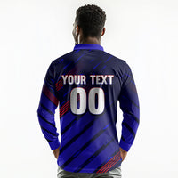 Personalized Cape Verde Soccer Long Sleeve Polo Shirt Shark Mascot Football Player Striped Pattern