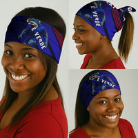 Personalized Cape Verde Soccer Neck Gaiter Shark Mascot Football Player Striped Pattern