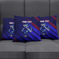 Personalized Cape Verde Soccer Pillow Cover Shark Mascot Football Player Striped Pattern
