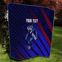 Personalized Cape Verde Soccer Quilt Shark Mascot Football Player Striped Pattern