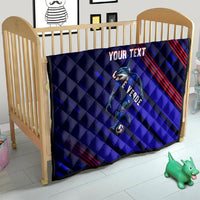 Personalized Cape Verde Soccer Quilt Shark Mascot Football Player Striped Pattern