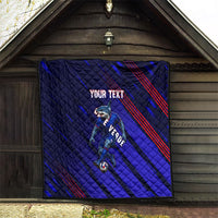 Personalized Cape Verde Soccer Quilt Shark Mascot Football Player Striped Pattern