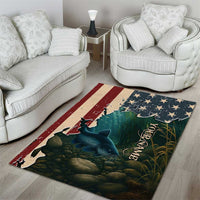 Catfish Fishing Area Rug with Underwater Scene and Distressed American Flag Background - Wonder Print Shop