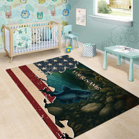 Catfish Fishing Area Rug with Underwater Scene and Distressed American Flag Background - Wonder Print Shop