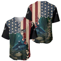 Catfish Fishing Baseball Jersey with Underwater Scene and Distressed American Flag Background - Wonder Print Shop