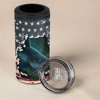 Catfish Fishing 4 in 1 Can Cooler Tumbler with Underwater Scene and Distressed American Flag Background - Wonder Print Shop
