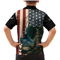 Catfish Fishing Family Matching Mermaid Dress and Hawaiian Shirt with Underwater Scene and Distressed American Flag Background - Wonder Print Shop