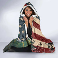 Catfish Fishing Hooded Blanket with Underwater Scene and Distressed American Flag Background - Wonder Print Shop