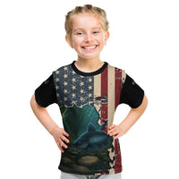 Catfish Fishing Kid T Shirt with Underwater Scene and Distressed American Flag Background - Wonder Print Shop