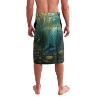Catfish Fishing Lavalava with Underwater Scene and Distressed American Flag Background - Wonder Print Shop
