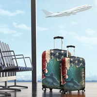 Catfish Fishing Luggage Cover with Underwater Scene and Distressed American Flag Background - Wonder Print Shop
