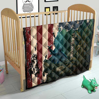 Catfish Fishing Quilt with Underwater Scene and Distressed American Flag Background - Wonder Print Shop