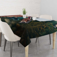 Catfish Fishing Tablecloth with Underwater Scene and Distressed American Flag Background - Wonder Print Shop