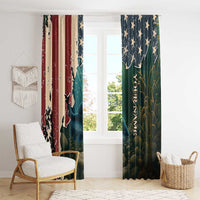 Catfish Fishing Window Curtain with Underwater Scene and Distressed American Flag Background - Wonder Print Shop