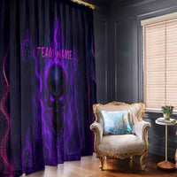 Custom Bowling Purple Flame Skull Window Curtain Custom Team Name on Dark Background - Wonder Print Shop